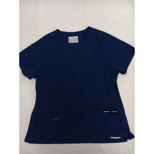 Skechers by Barco Navy Blue V Neck Scrub Top XL Recycled Polyester Spandex
